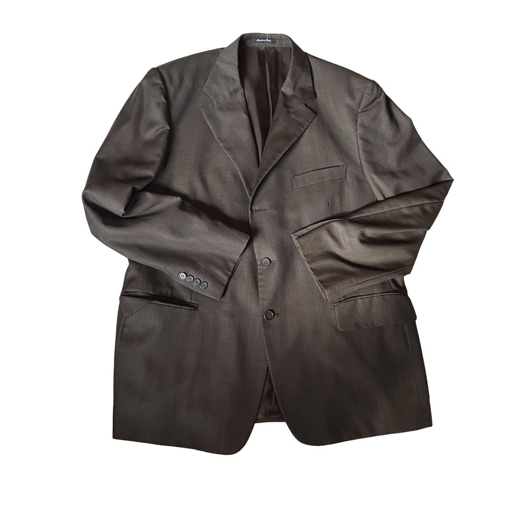 Pronto Uomo Firenze Dark Brown Wool Blazer - Picture 10 of 15